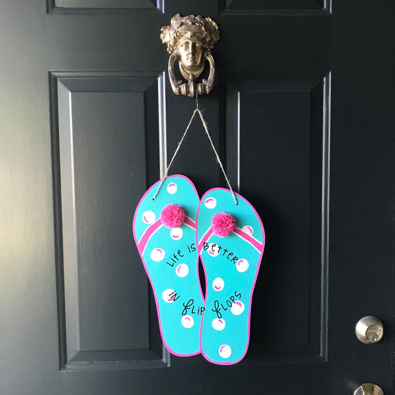 Flip flop door hanger great for a beach house summer door hanger