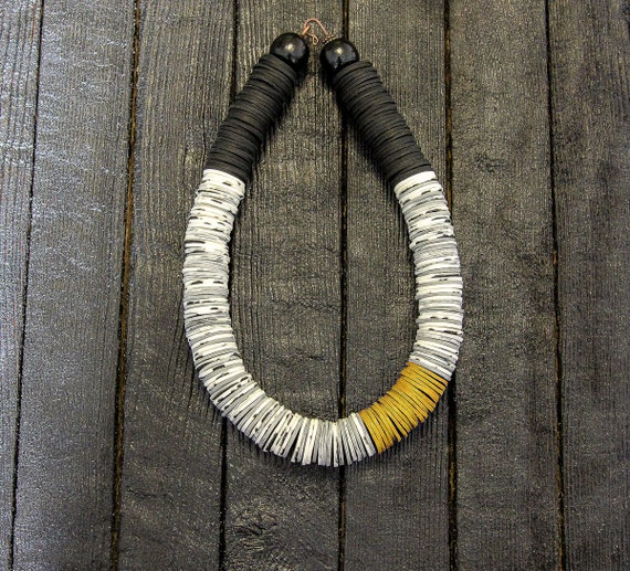 black beaded statement necklace