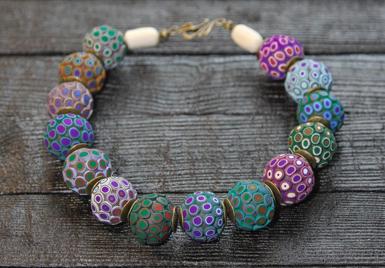 Large Beaded Necklace Statement necklace for women Statement Etsy