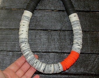 Geometric Statement Necklace for women statement jewelry orange white black bead necklace asymmetric necklace big bold chunky necklaces