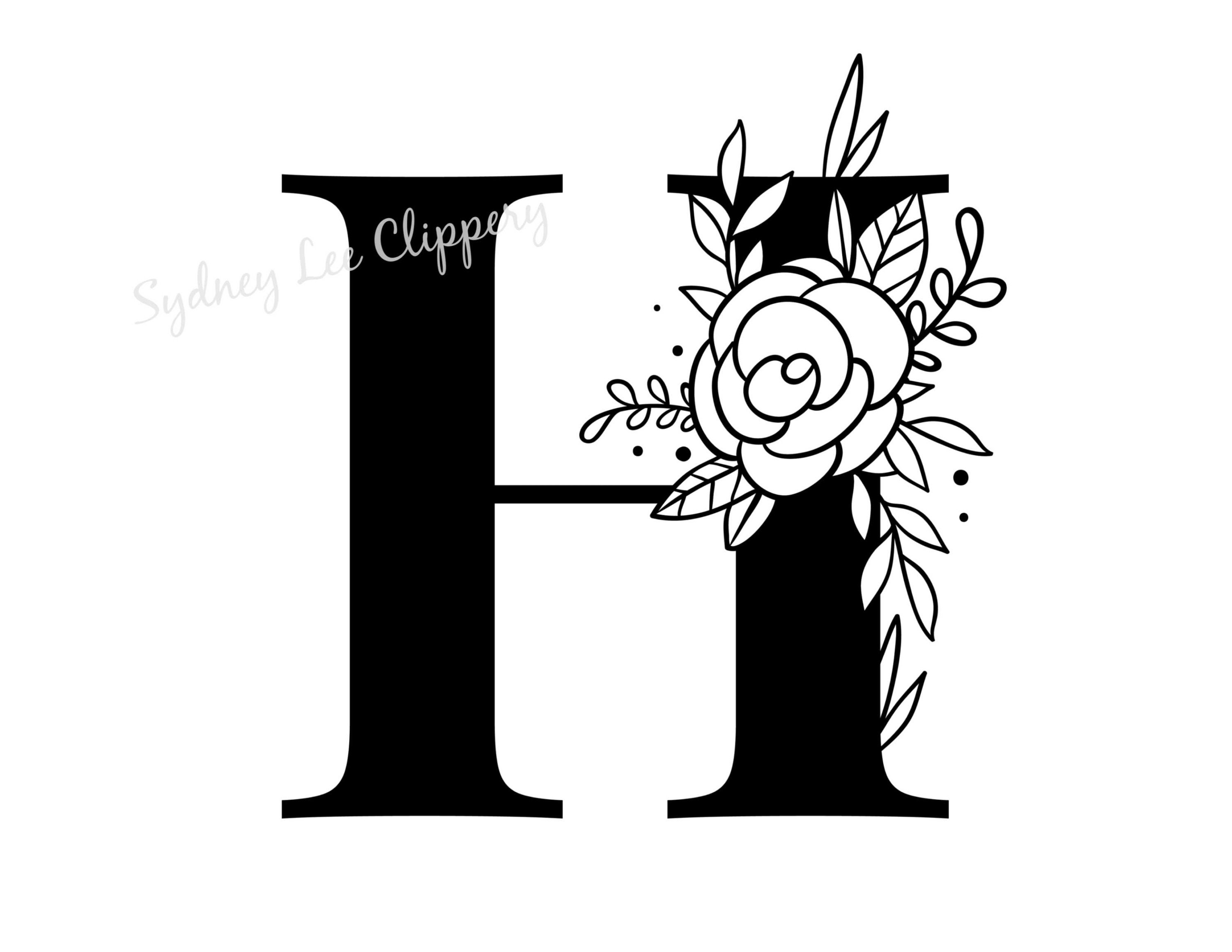 CAPITAL LETTER H ClipArt Printable jpg &amp; Transparent | Etsy