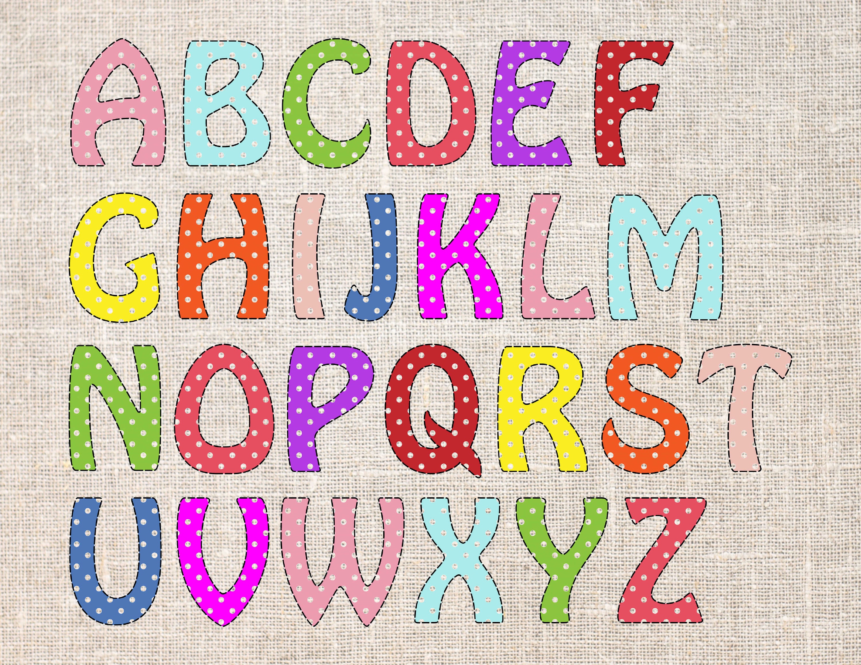 POLKA DOT ALPHABET 1 Clip Art Printable Jpg Transparent Etsy