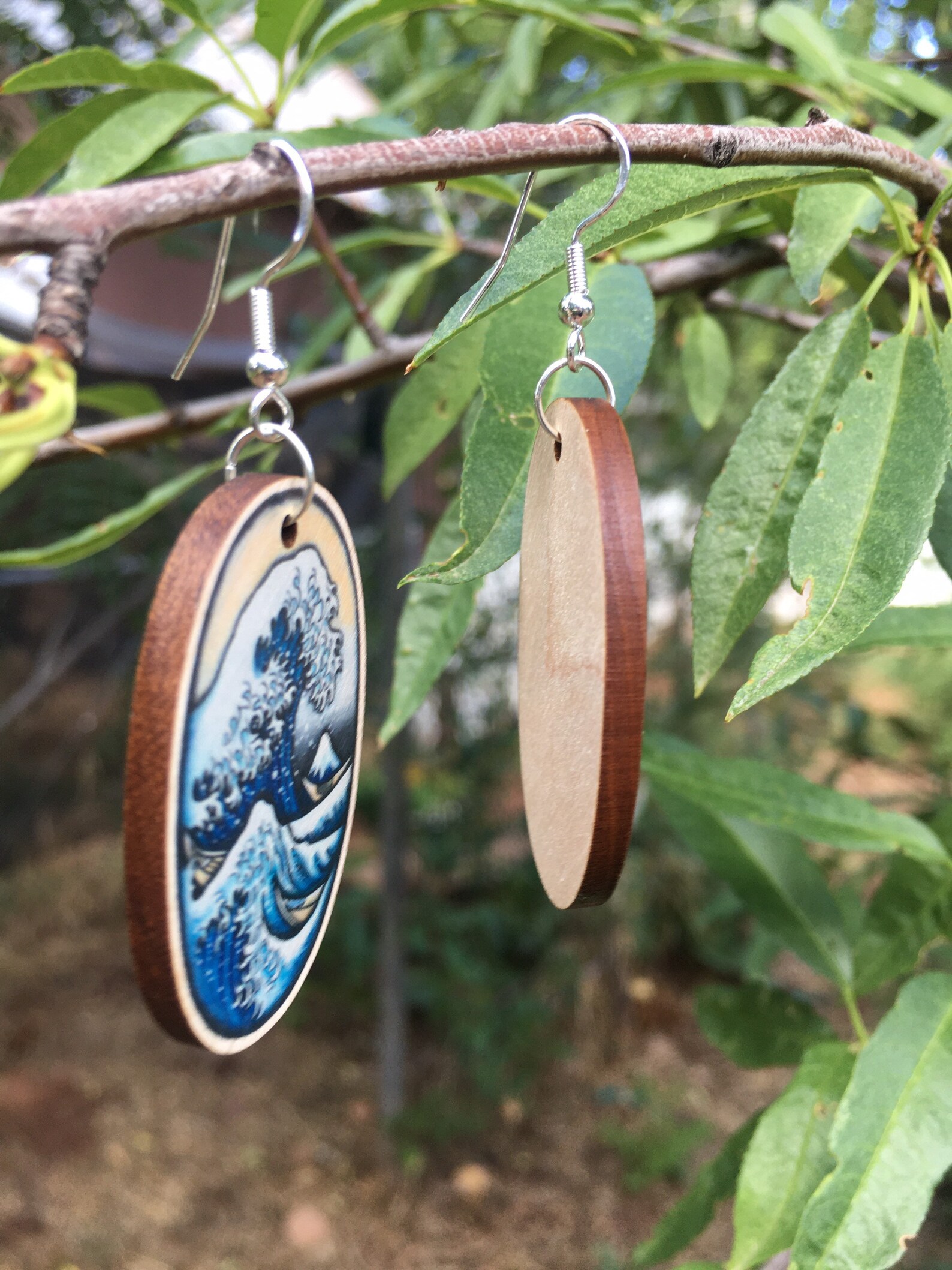 The Great Wave Earrings Wood Artist Earrings for Teachers Etsy