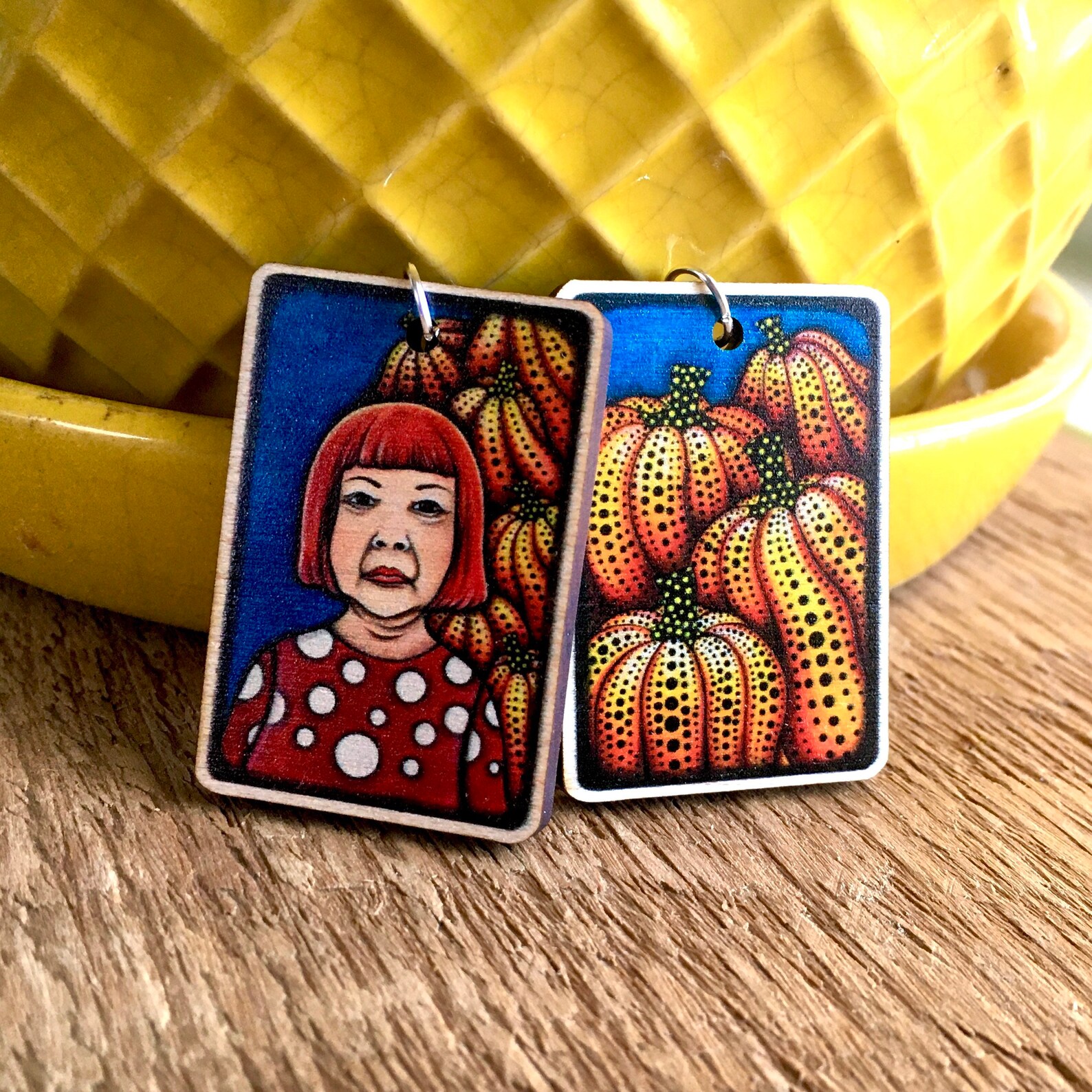 Artist Earrings Inspired by Yayoi Art Earrings for Artists Etsy