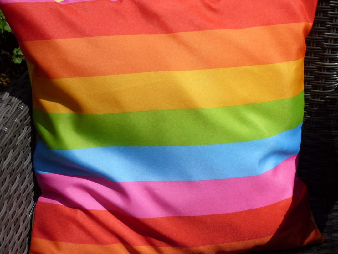 Rainbow Cushion Cover for 45/50 Cm Pad. Microfibre Fabric Front With