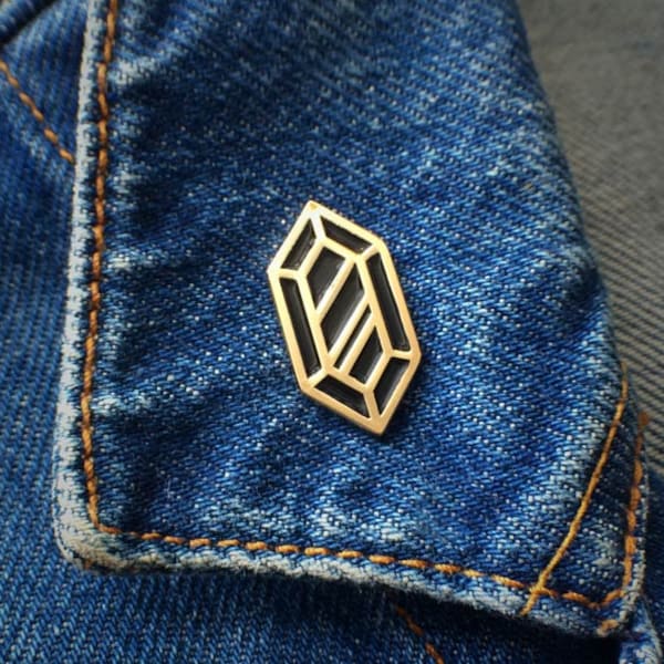 Gold & Black Rupee Pin