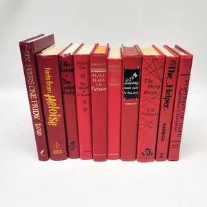 Lot of 10 Vintage Bright Red HC Décor Staging Books
