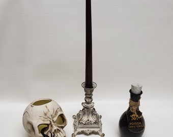 3 Spooky Halloween Décor Props Potion Bottle Skull Candlestick