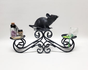 Halloween Black Metal Décor Laboratory Candle Holder Decoration