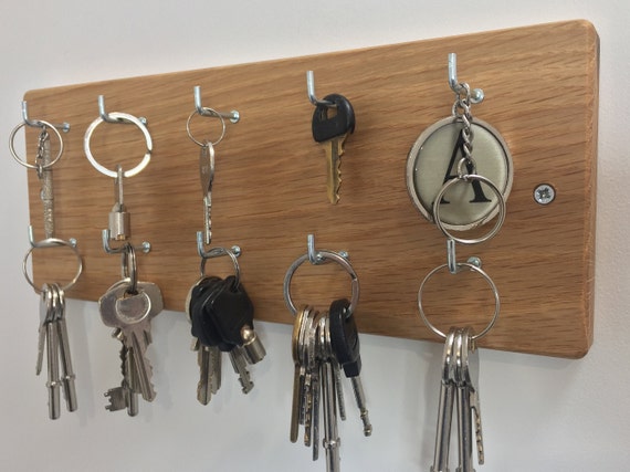 Key Holder, Key Storage, Key Hooks, Key Hanger, Wall Key Holder, Key Holder  for Wall, Key Rack, Entryway Key Organizer, Oak Key Rack 