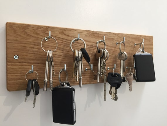 Key Holder, Key Storage, Key Hooks, Key Hanger, Wall Key Holder, Key Holder  for Wall, Key Rack, Entryway Key Organizer, Oak Key Rack 