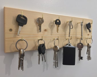 Key Holder, Key Storage, Hand made Key Hanger, Wall key holder, Key Rack, Entryway key organizer, Pine key rack