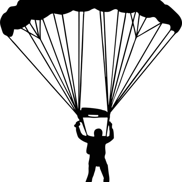 Parachuting vinyl decal