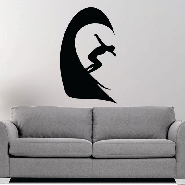 Surfing vinyl wall decal