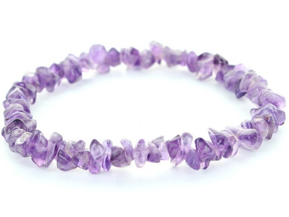 Amethyst Grade A Purple Dream Stone Gemstone Chip Bracelet | Etsy