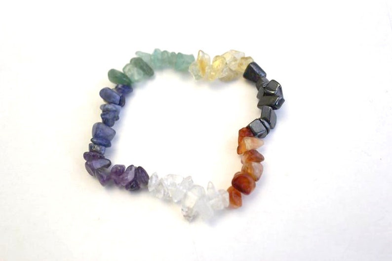 Elasticated Stretch Stacking Reiki Healing Stone Gift Idea Chakra Multicoloured Gemstone Chip Bead Bracelet