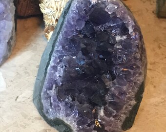 Amethyst Crystal Cluster Geode from Uruguay Dark Purple AA Grade, The Dream Stone