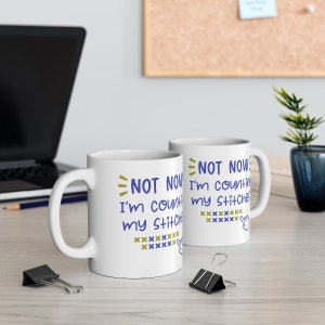 Now Now I'm Counting My Stitches Coffee Mug, Counted Cross Stitch Gift, Home Decor Houseware and Housewarming, Ceramic Mug 11oz image 4