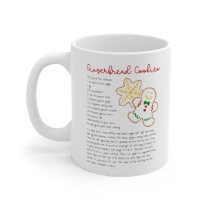 Gingerbread Cookies Recipe  Coffee Mug, Kitchen Gift, Home Decor, Ceramic Mug 11oz