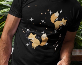 Space Fox Shirt, Animal Lovers T-Shirt, Fun Tee, Unisex Jersey Short Sleeve Tee
