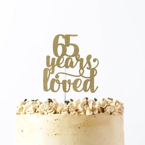 Cheers To 65 Ans Cake Topper 65e Gateau Danniversaire Etsy