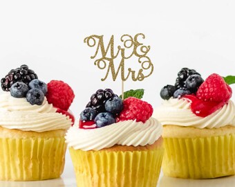 Mr Mrs Sign Bride Heart Silhouette Cupcake Picks Cup Cake Topper Wedding Decor S 