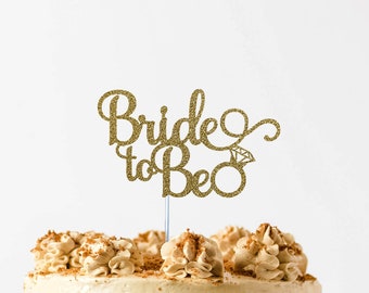 bride 2 be, bridal shower, wedding cake topper, from miss to mrs cake topper, bride to be cake topper, engagement party, gold glitter topper