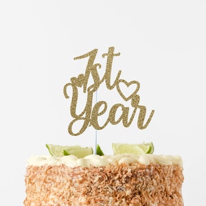 1st anniversary Cake topper, 1st wedding anniversary, First Anniversary Cake topper, 1st year Relationship, 1st year celebration