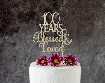 100th cake topper etsy
