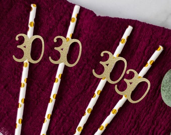 30th Birthday Straws, 30th Birthday Decor, Happy 30th Birthday, 30 Birthday Straws, thirty birthday straws, 30th straws, 30 decor, thirty