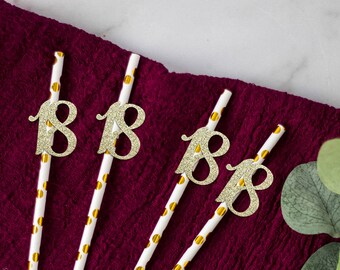18th Birthday Straws, 18th Birthday Decor, Happy 18th Birthday, 18 Birthday Straws, eighteen birthday straws, 18th birthday straws, 18 years