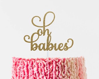 Oh Babies, Baby shower cake topper, twins shower,Baby shower,baby shower decorations, oh babies cake topper, pregnancy reveal decorations,