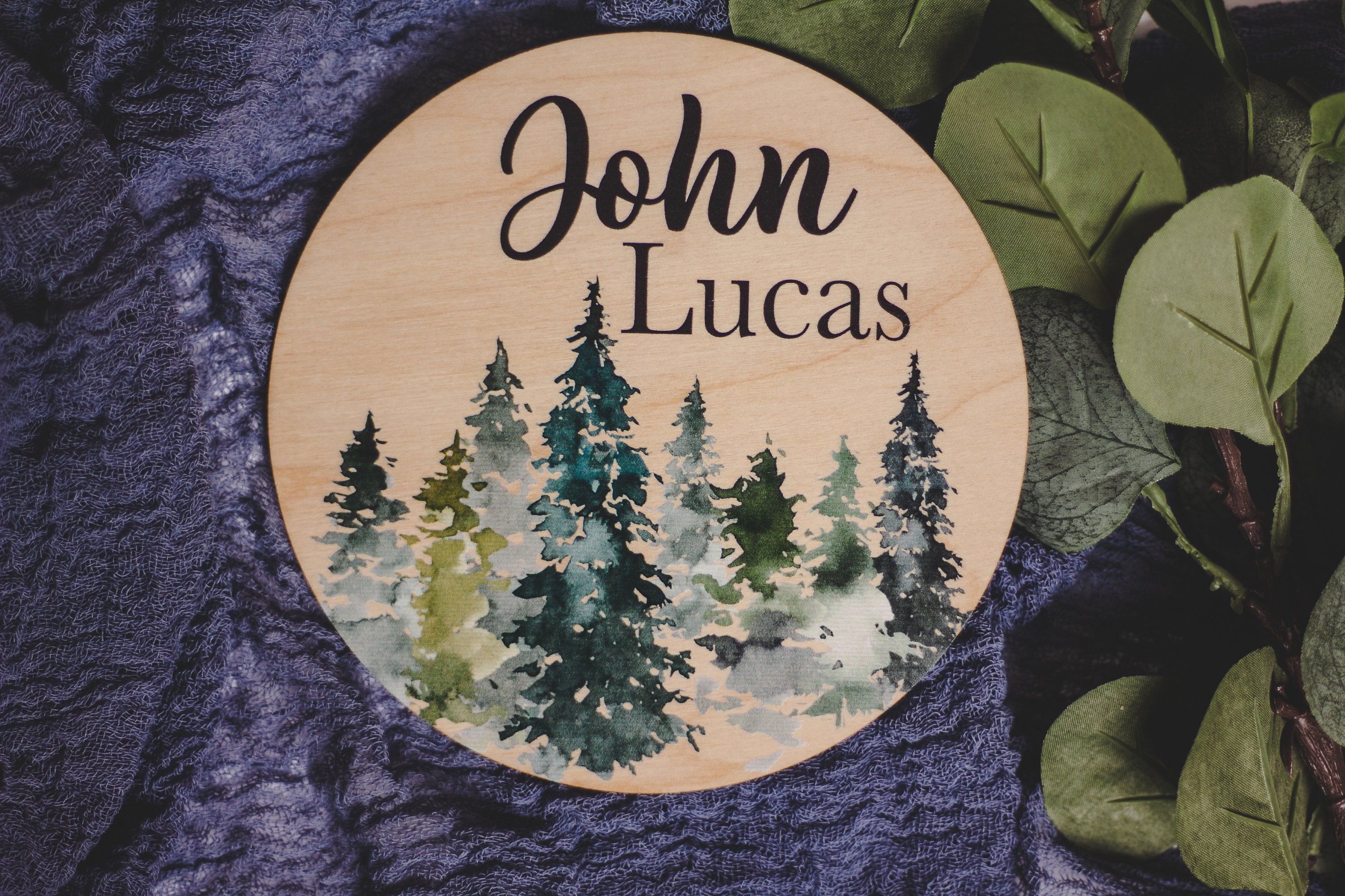 Wooden Boy Name Announcement Sign, Forest Wooden Sign,baby Boy Name ...