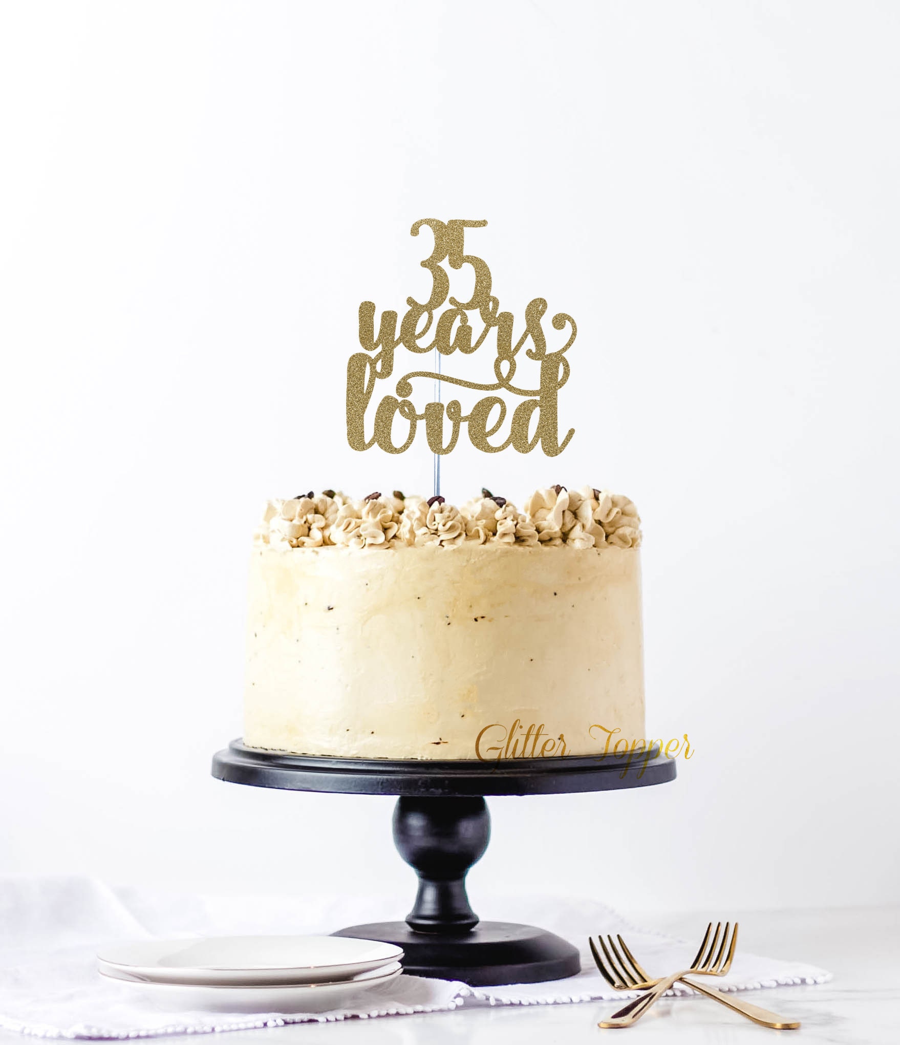35 Years Loved 35th Birthday 35th Birthday 35 Cake Topper - Etsy Finland