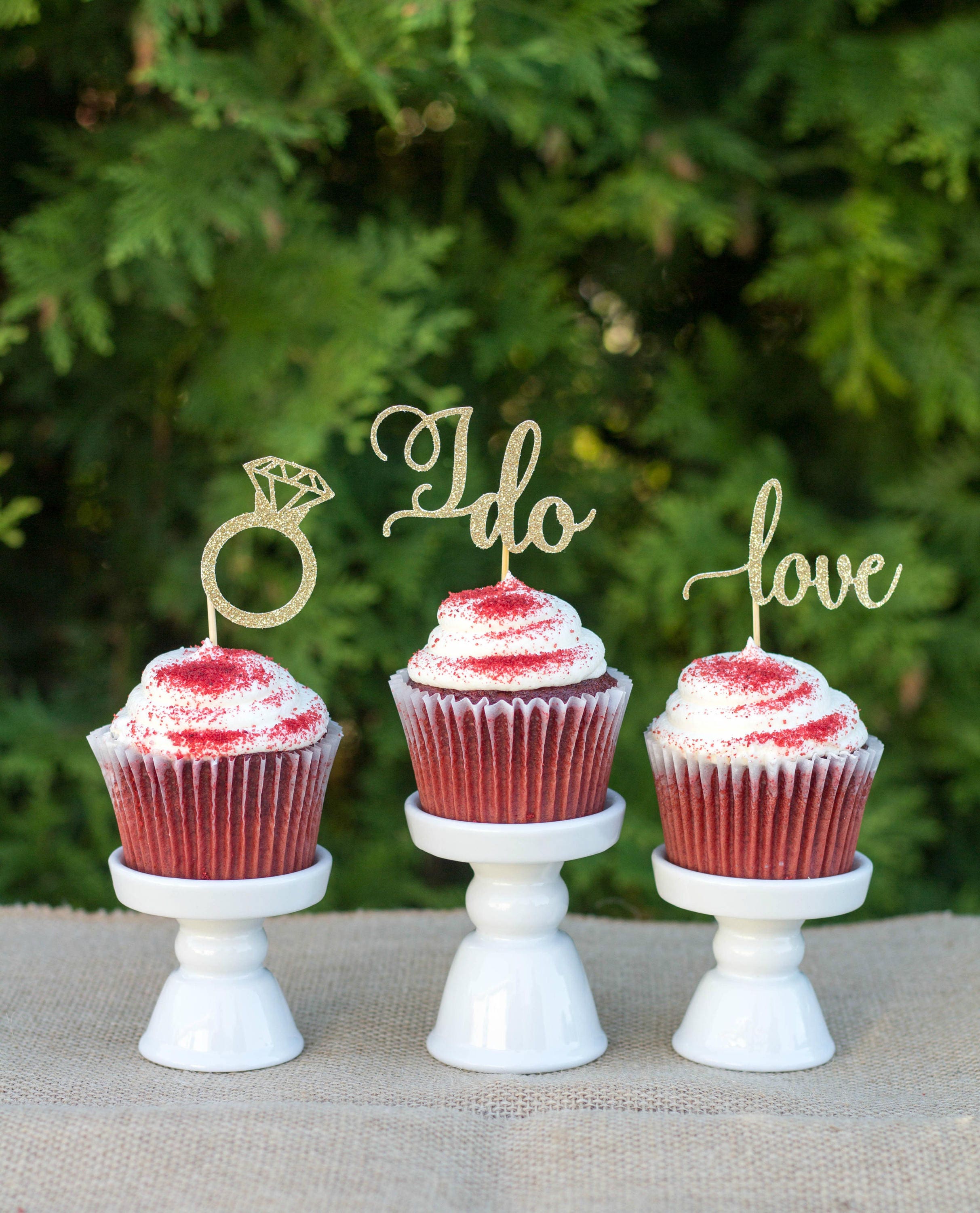 Engagement Cupcake Toppers bridal shower cupcake toppers Etsy