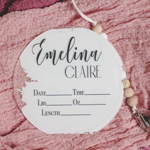 Acrylic Birth Announcement Sign, Birth Stats Sign, Newborn Baby Birth Announcement, Name Acrylic Plaque, Birth Photo Prop, Hospital Sign