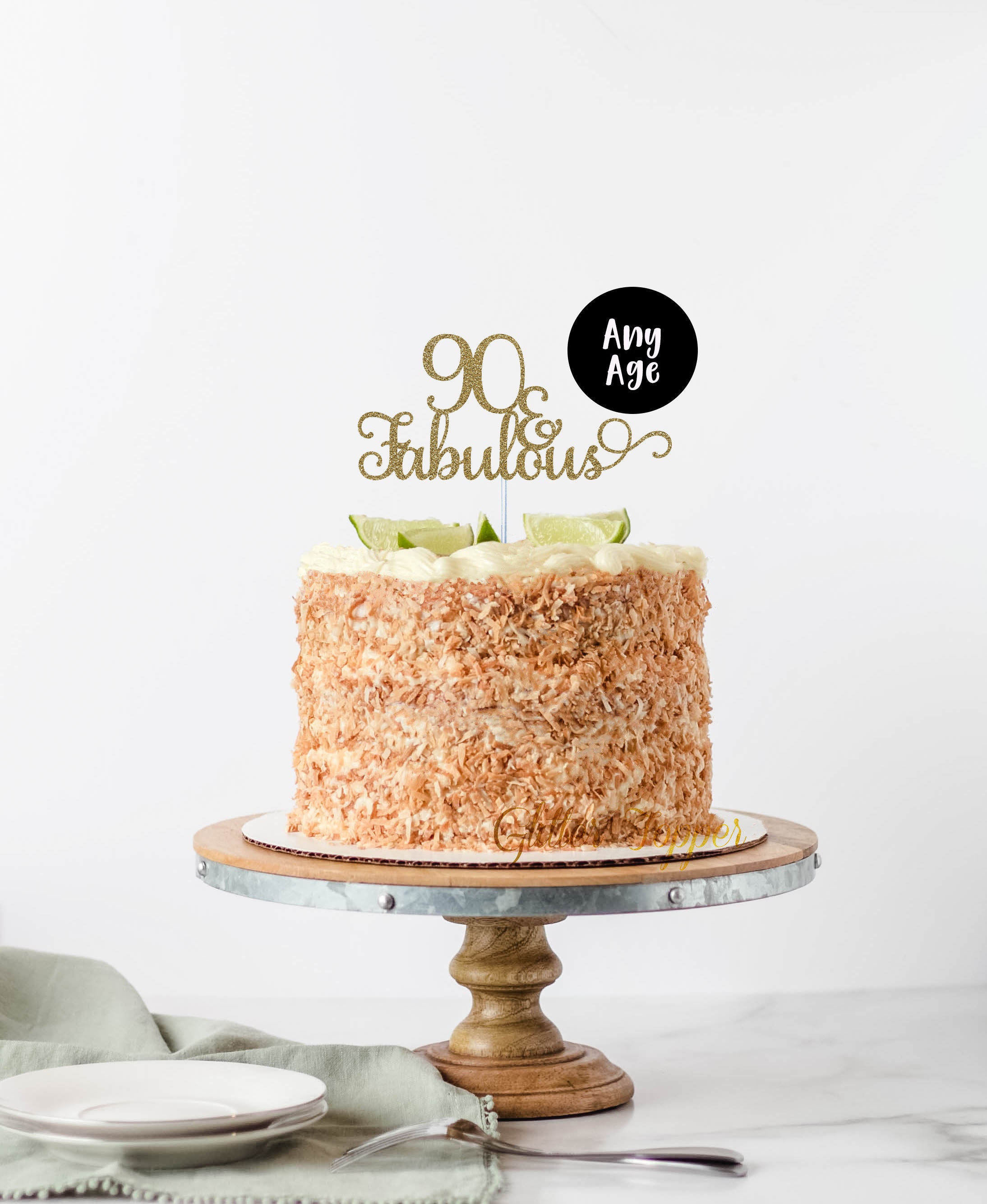90 & Fabulous Cake Topper 90th Birthday Cake Topper Ninety - Etsy UK