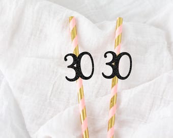 30th Birthday Straws, 30th Birthday Decor, Happy 30th Birthday, 30 Birthday Straws, thirty birthday straws, 30th straws, 30 decor, thirty