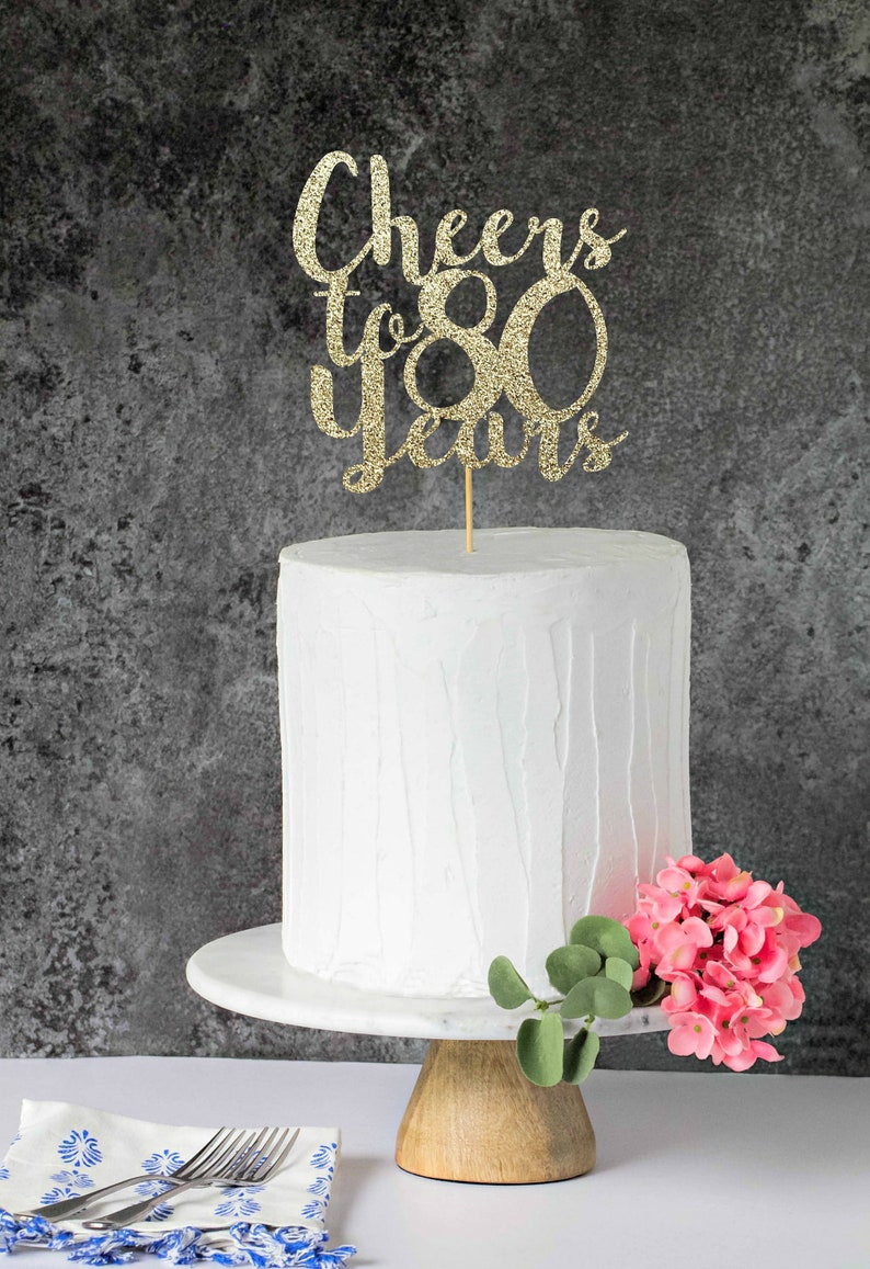 Cheers To 80 Years 80 Years Loved 80th Birthday Party Decor Etsy