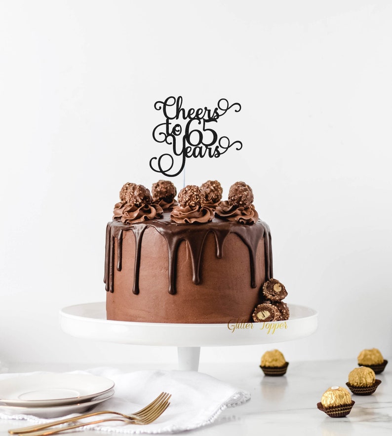 65th birthday cake topper Happy 60th 65 cake topper Cheers to 65 years Cake Topper sixty five cake topper 65th anniversary cake topper