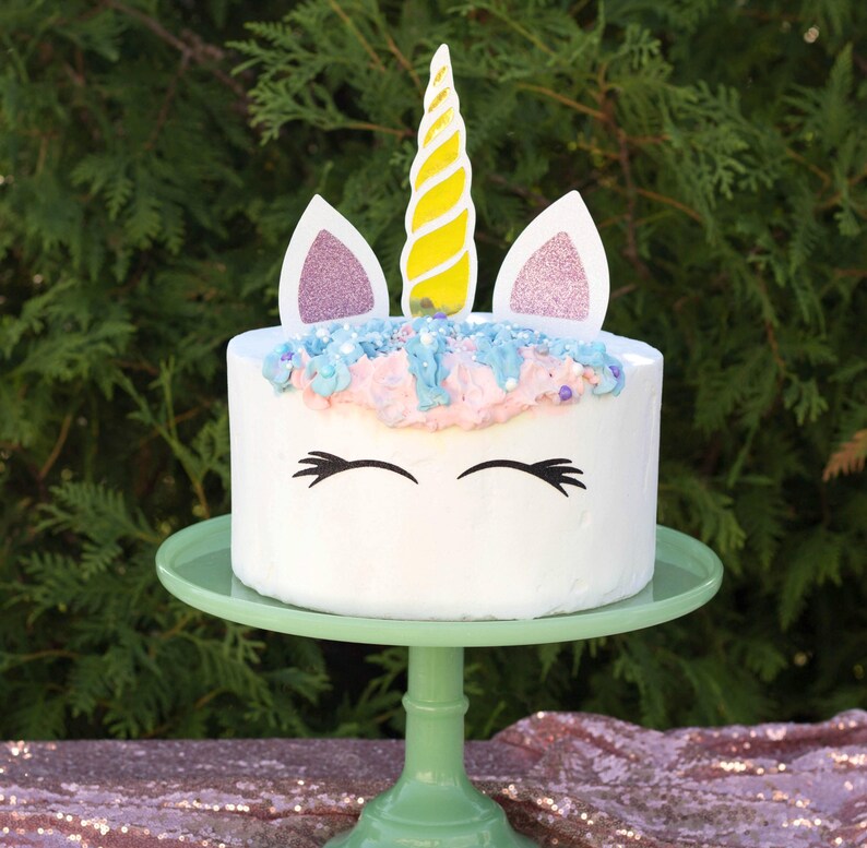 unicorn cake topper unicorn horn ears cake topper first etsy