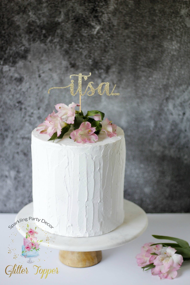 Gender Reveal Cake Topper Baby Shower Cake Topper Gender Etsy