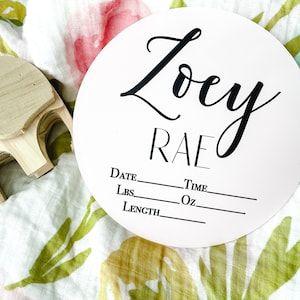Acrylic Birth Announcement Sign, Birth Stats Sign, Newborn Baby Birth Announcement, Name Acrylic Plaque, Birth Photo Prop, Hospital Sign