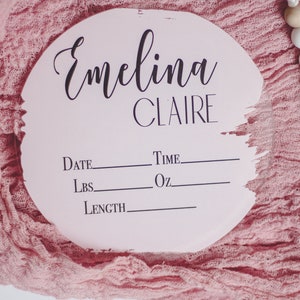 Acrylic Birth Announcement Sign, Birth Stats Sign, Newborn Baby Birth Announcement, Name Acrylic Plaque, Birth Photo Prop, Hospital Sign