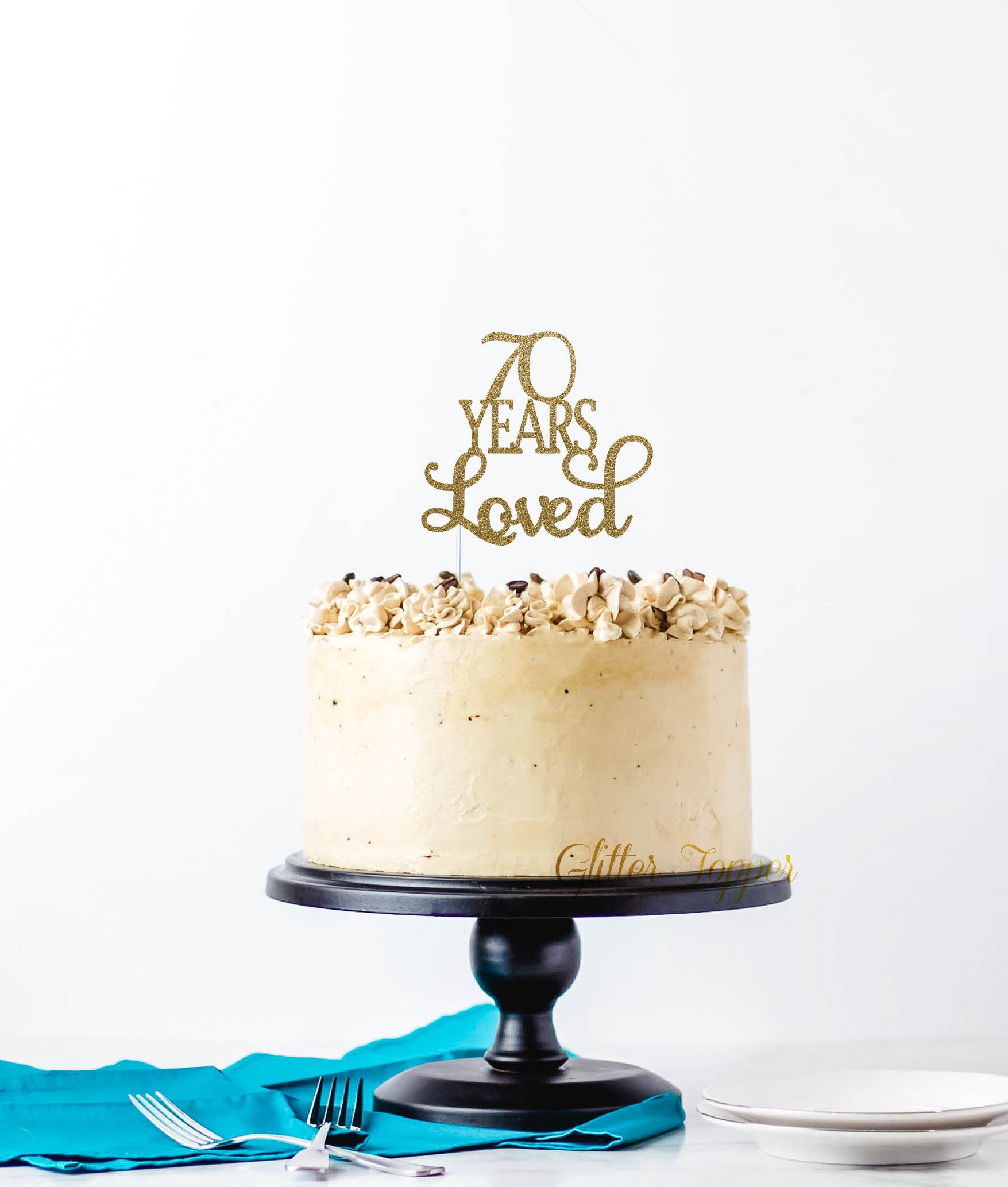 70 años amó el topper de la torta del cumpleaños topper de la - Etsy México