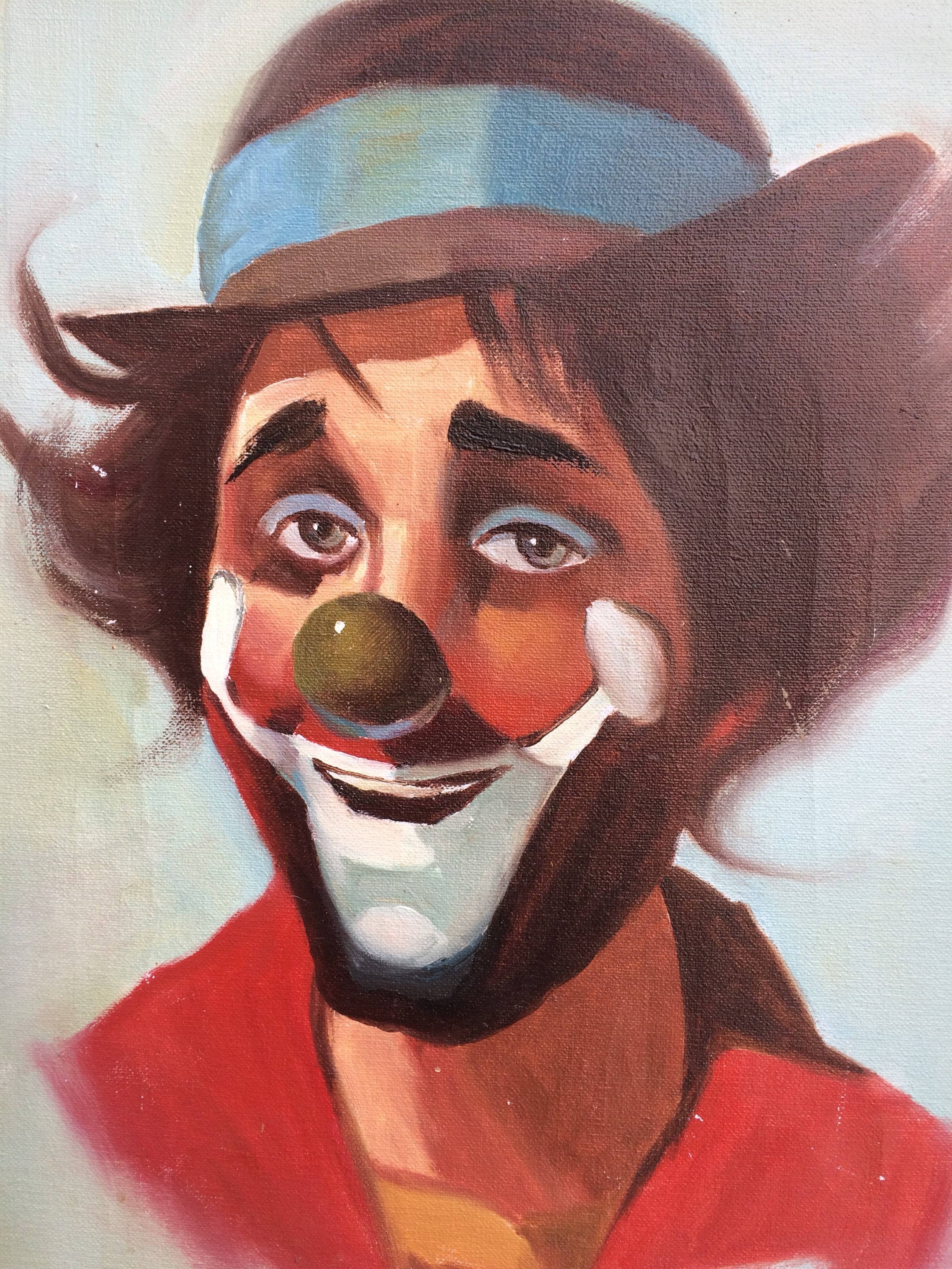 Vintage Hobo Clown Oil Painting . Creepy Cute Clown Artwork . | Etsy