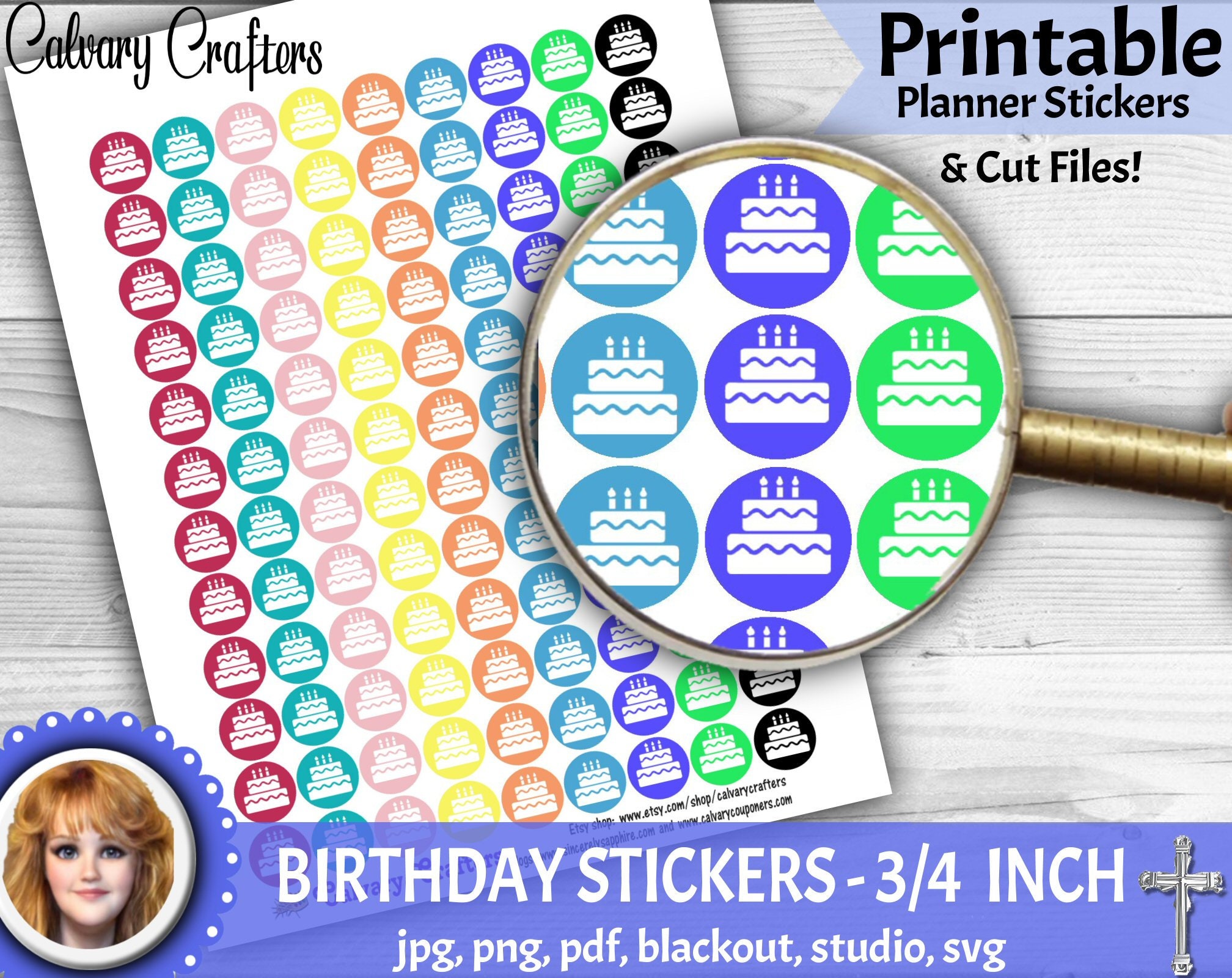 Birthday 3 Planner Stickers Stickers, Labels & Tags Paper & Party