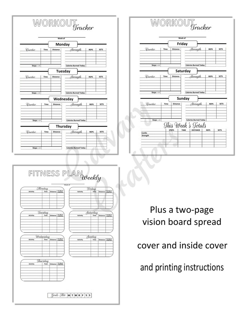DIET Planner Fitness UNDATED PRINTABLE Weight Loss Planner image 7