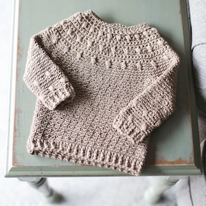 Dahlia BABY Sweater Crochet Pattern, Long and Short Sleeve, Sizes 0-6 Months, 6-12 Months, 12-24 Months, 2T image 1