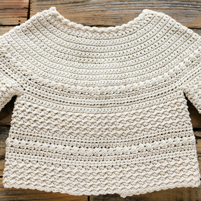 Baby, Child Sweater, Crochet Pattern, the Aunalie, Sizes 3 months, 6, 12, 18 Months, 2T, 4T image 9